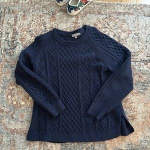 J Crew Navy Cable Sweater